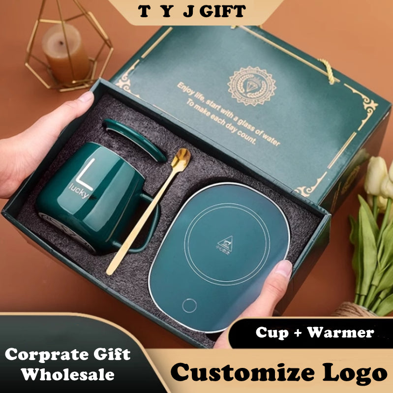 Wholesale Cup + Warmer Corporate Gift Wholesale Bulk Purchase Gift Set Mug Gift Present Customize Logo