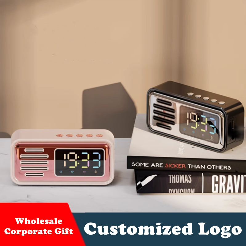 Wholesale Corporate Gift Company Event Gift Bluetooth Speaker LED Digital Clock Alarm Clock Customized logo