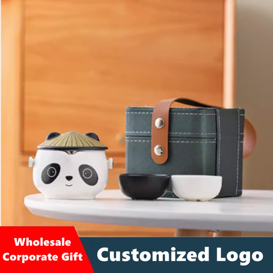 Wholesale Corporate Gift Panda Tea Cup Gift Set Ceramic Tea Cup Company Event Customized Logo