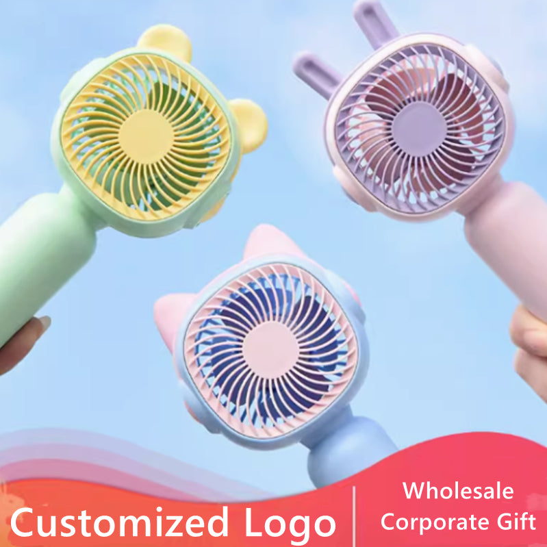 Customized Logo Mini Rechargable Handheld Fan Wholesale Corporate Gift Company event Bulk Purchase