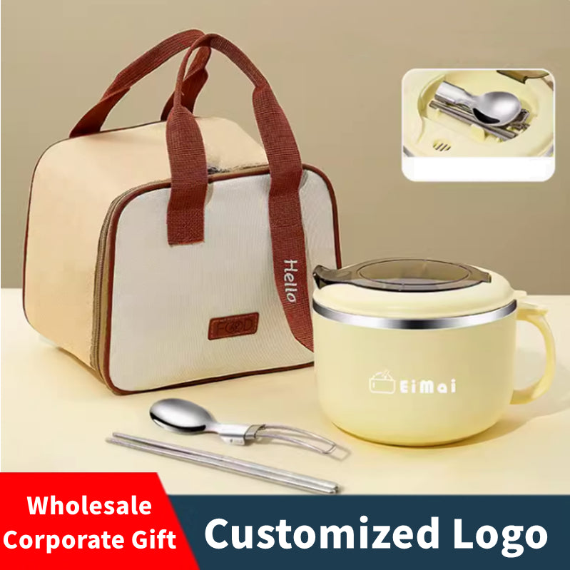 Wholesale Corporate Gift Lunch Box Set Stainless Steel 304 Customized Logo Company Event Bulk Purchase